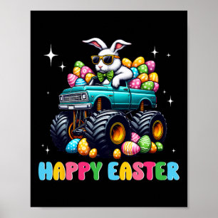 Funny Boys Happy Ostermonster Truck Ostereier Poster