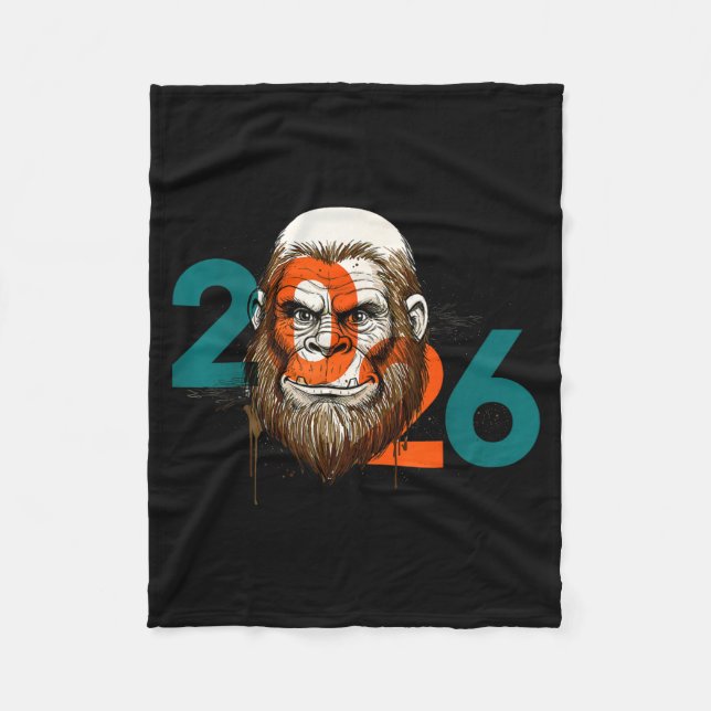 Funny Boys Nye Outfit, Mens Fireworks Bigfoot Happ Fleecedecke (Vorderseite)