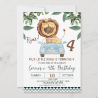 Funny Boys Roar Lion Crown King 4. Geburtstag