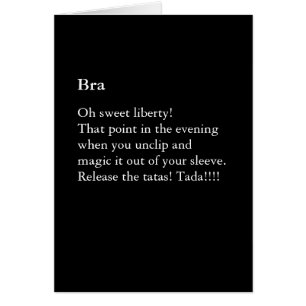 Funny Bra Gedicht Blank Card