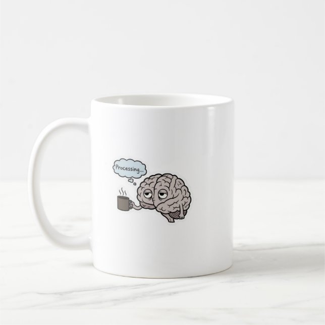 Funny Brain Drinking Coffee Mug - Cute Science & C Kaffeetasse (Links)