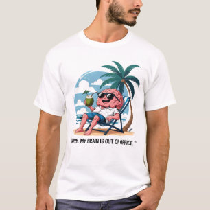 Funny Brain On Vacation Beach Spaß T-Shirt