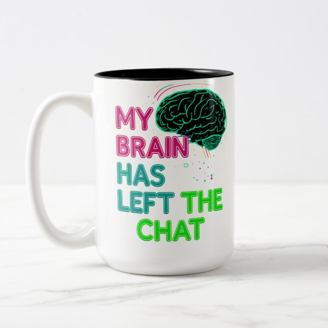 Funny Brain Tasse - Mein Gehirn hat den Chat Verla (Links)