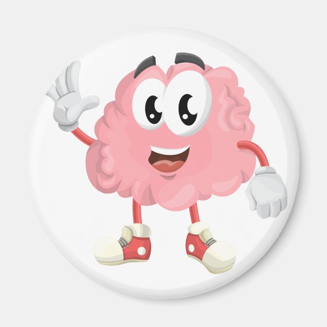Funny Brain Wave Cartoon Magnet (Vorne)