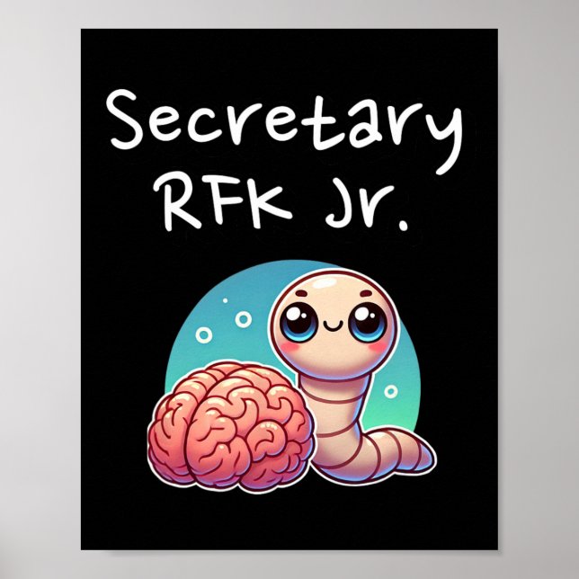 Funny Brain Worm Secretary Rfk Jr.  Poster (Vorne)