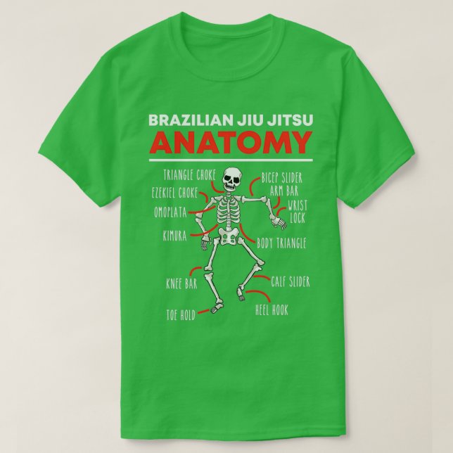 Funny brasilian Jiu Jitsu Martial Arts Anatomy Ske T-Shirt (Design vorne)