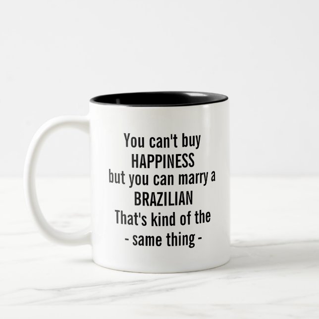 Funny Brazil Pride Geschenk brasilianisch Present  Zweifarbige Tasse (Links)