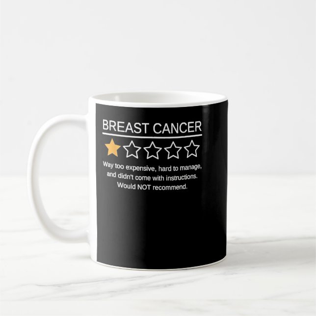 Funny Breast Cancer Awareness 1 Star Rating Cancer Kaffeetasse (Links)