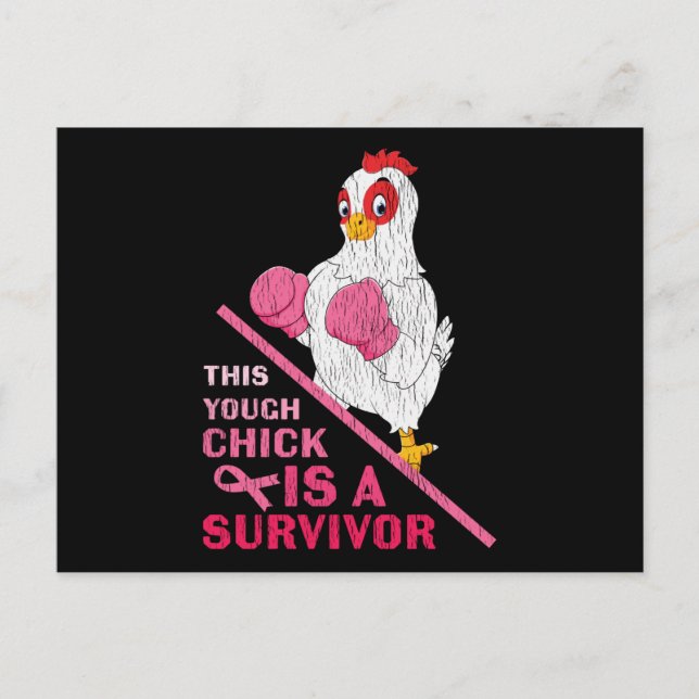 Funny Breast Cancer Warrior Survivor Girl Women Postkarte (Vorderseite)