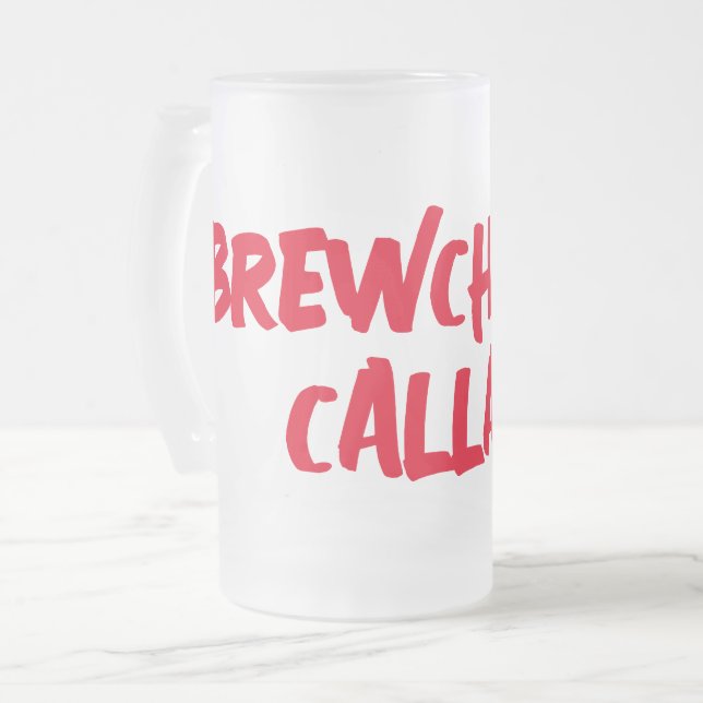 Funny Brewchacho Mattglas Bierglas (Vorderseite Links)