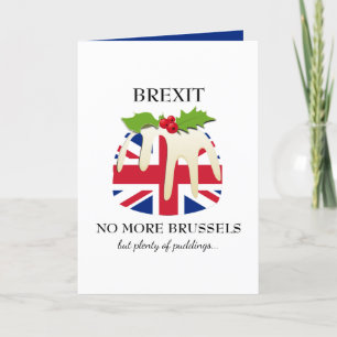 Funny   BREXIT Brüssel   Weihnachts-Pudding Feiertagskarte