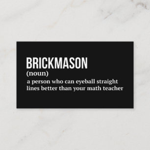 Funny Brickmason Definition Visitenkarte