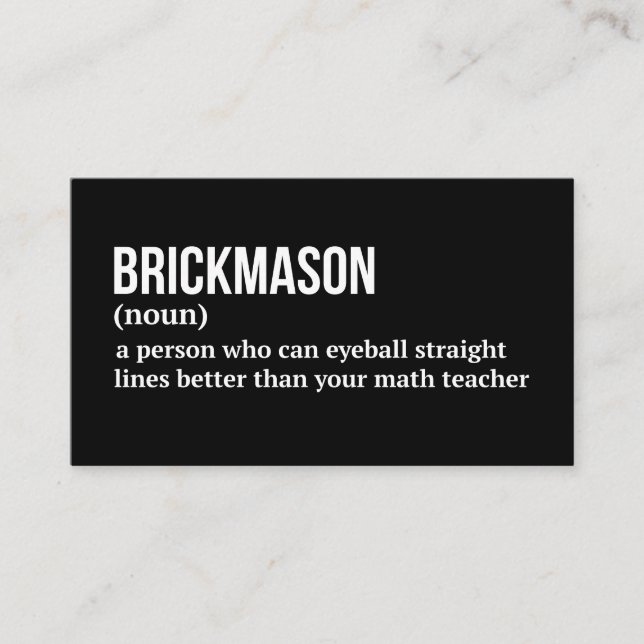 Funny Brickmason Definition Visitenkarte (Vorderseite)