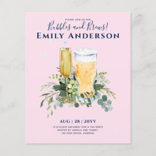 Funny Bridal Shower Einladungen Bubbles in Brews Flyer