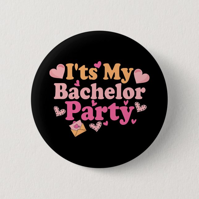 Funny Bride Groom Wedding Bachelor Bachelorette Pa Button (Vorderseite)