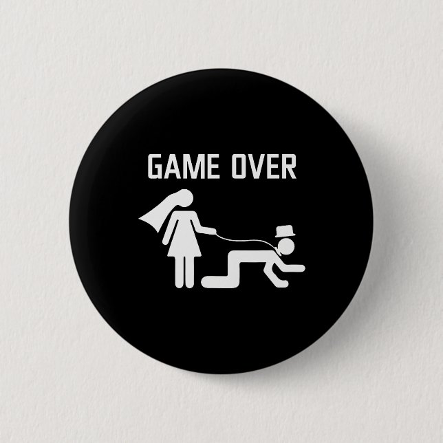 Funny Bride Groom Wedding Bachelor Bachelorette Pa Button (Vorderseite)