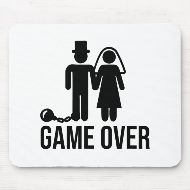 Funny Bride Groom Wedding Bachelor Bachelorette Pa Mousepad (Vorne)