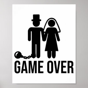 Funny Bride Groom Wedding Bachelor Bachelorette Pa Poster