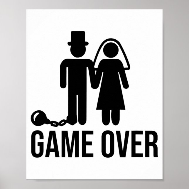 Funny Bride Groom Wedding Bachelor Bachelorette Pa Poster (Vorne)