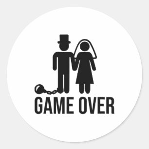 Funny Bride Groom Wedding Bachelor Bachelorette Pa Runder Aufkleber