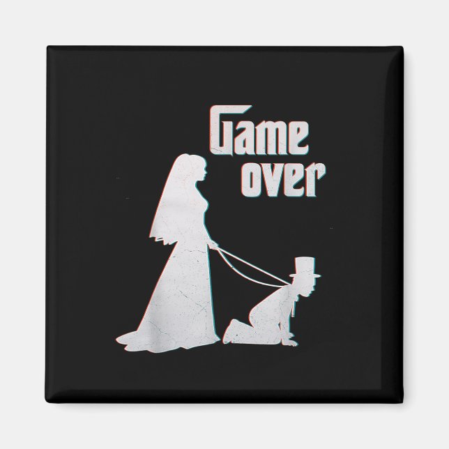 Funny Bride Groom Wedding Bachelor Magnet (Vorne)