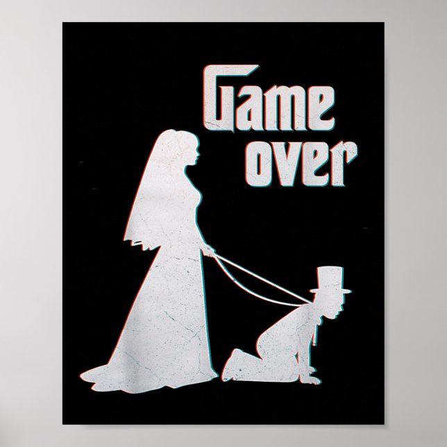 Funny Bride Groom Wedding Bachelor Poster (Vorne)