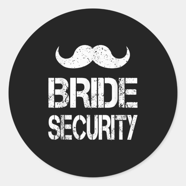 Funny Bride Security Kids Wedding Party Bacheloret Runder Aufkleber (Vorderseite)