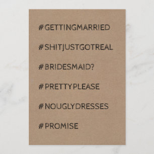 Funny Bridesmaid / Vorschlag für eine Trauzeugin Einladung