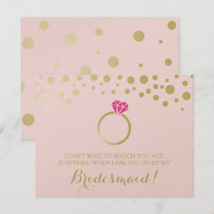 Funny BRIDESMAID VORSCHLAG Karte ~ Pink & Imitats