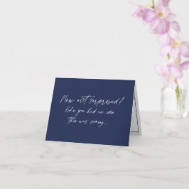 Funny Bridesmaid Vorschlag, Navy Blue, modern Karte