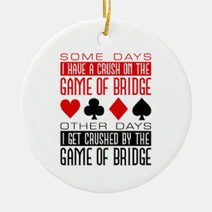 Funny Bridge Player Club Gezerkleinertes Spiel Keramik Ornament