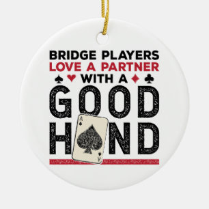 Funny Bridge Player Partner Gute Hand Keramik Ornament