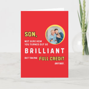 Funny Brilliant Son Red Foto Geburtstagskarte Karte