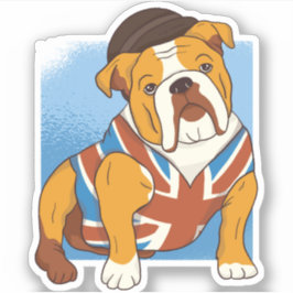 Funny British Bulldog English Flag Patriotic Aufkleber