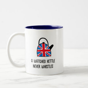 Funny British England Union Jack Kettle Tea Tasse