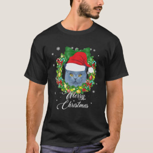Funny British Kurzhaar Cat Snow Weihnachten Weihna T-Shirt
