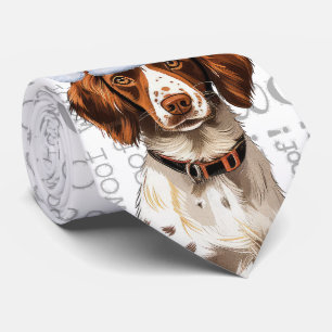 Funny Brittany Spaniel Christmas Dog Lover Krawatte