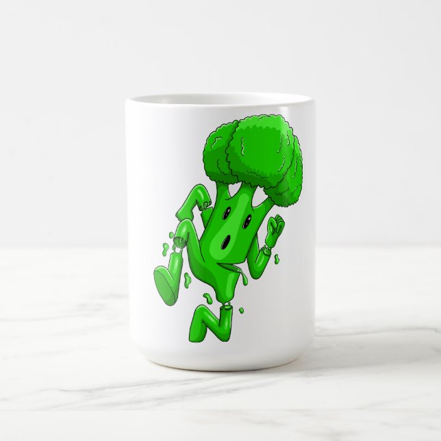 Funny Broccoli Cartoon Kaffeetasse (Mittel)