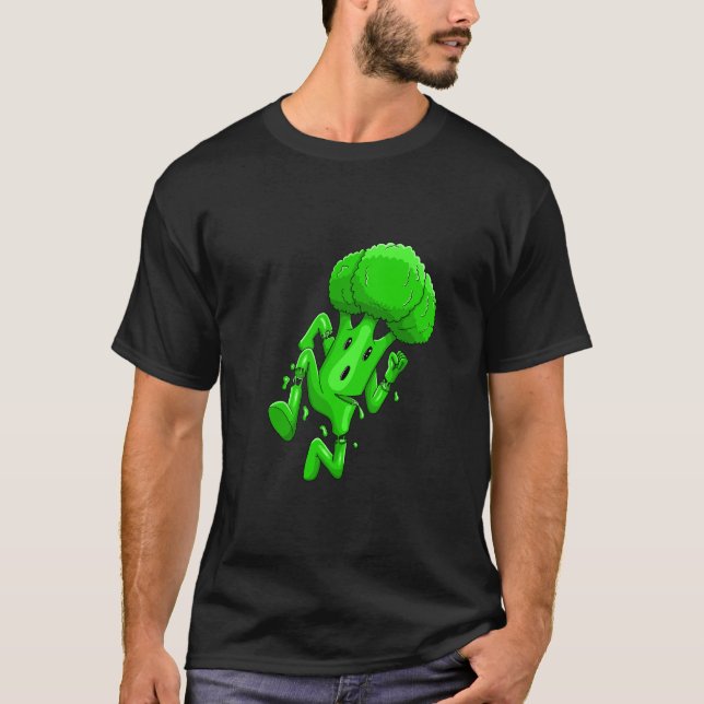 Funny Broccoli Cartoon T-Shirt (Vorderseite)