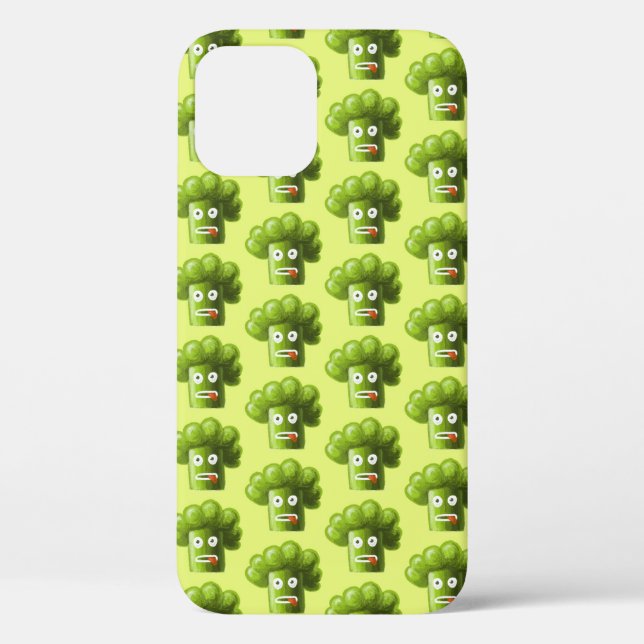 Funny Broccoli Green Cartoon Muster Vegetarier Case-Mate iPhone Hülle (Rückseite)