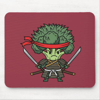 Funny Broccoli Samurai Warrior Japanese Art Illust Mousepad