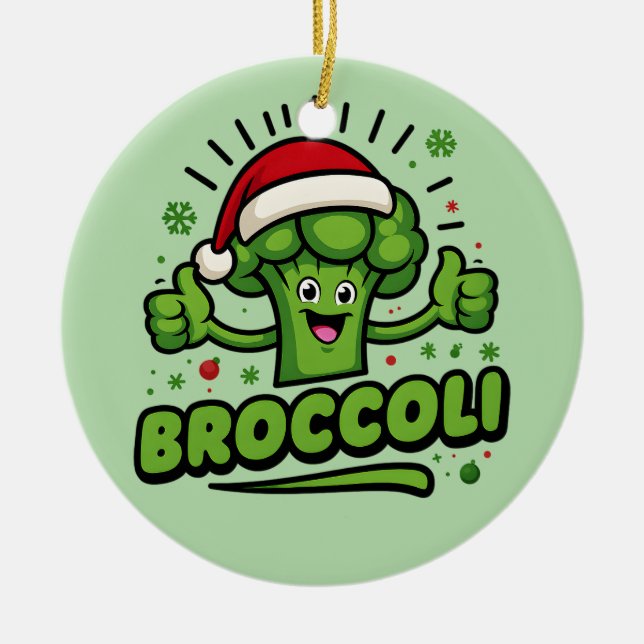 Funny Broccoli Weihnachten Kinder Kleinkind Xmas Keramik Ornament (Vorne)