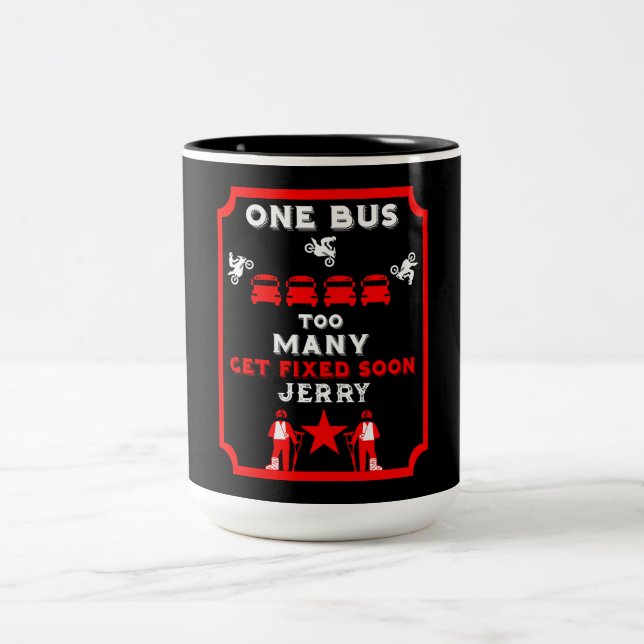 Funny Broken Leg wird gut Zweifarbige Tasse (Mittel)