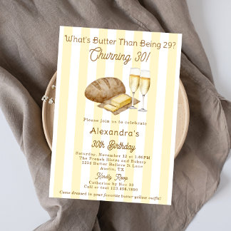 Funny Brot Churning Butter Thema Geburtstagsparty Einladung