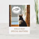 Funny Brother Cat and Fish Birthday Karte<br><div class="desc">Spaß-Karte mit einem niedlichen Kätzchen,  der von einem schönen großen Fisch träumt. Gut für den Bruder,  der angeln Lieben! Personalisieren Sie die Nachricht,  um Ihren eigenen besonderen Gruß zu erstellen. Danke für die Suche und hoffen,  dass Sie Spaß haben. Foto ©Christine Greenspan</div>