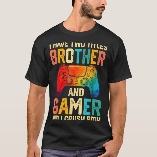 Funny Brother Gamer Graphic Tee Men Boys Teens Vid (Vorderseite)