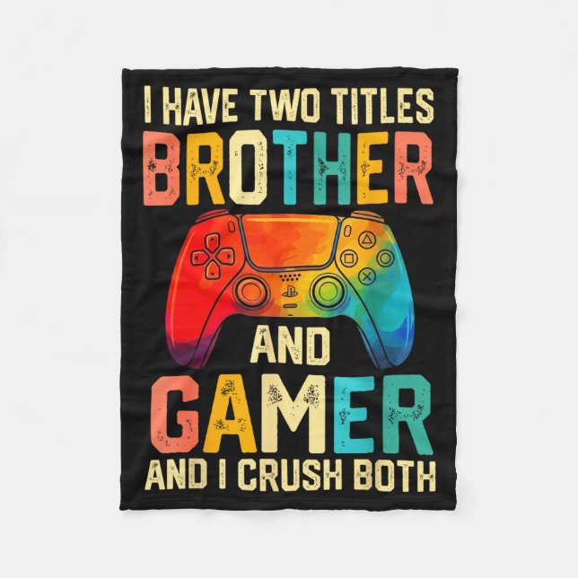Funny Brother Gamer Graphic Tee Men Boys Teens Vid Fleecedecke (Vorderseite)