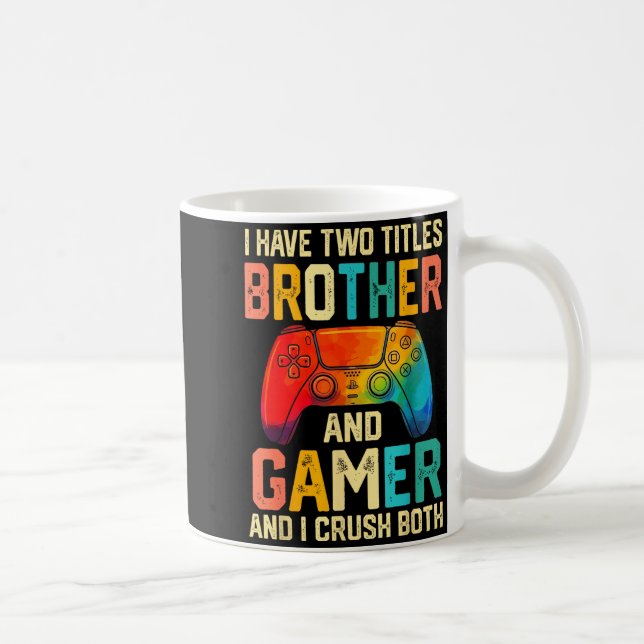 Funny Brother Gamer Graphic Tee Men Boys Teens Vid Kaffeetasse (Rechts)