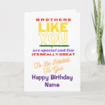 Funny Brother Verse Happy Birthday Card Karte<br><div class="desc">Stilvolle weiße Karte mit einem liebenswerten und amüsanten Gedicht,  um zu zeigen,  wie sehr du deinen Bruder Liebe!  Fügen Sie einfach seinen Namen zu dieser Karte hinzu,  indem Sie den Vorlagentext bearbeiten.</div>