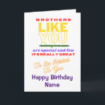 Funny Brother Verse Happy Birthday Card Karte<br><div class="desc">Stilvolle weiße Karte mit einem liebenswerten und amüsanten Gedicht,  um zu zeigen,  wie sehr du deinen Bruder Liebe!  Fügen Sie einfach seinen Namen zu dieser Karte hinzu,  indem Sie den Vorlagentext bearbeiten.</div>